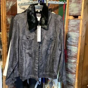 NWT vintage snake and faux fur jacket